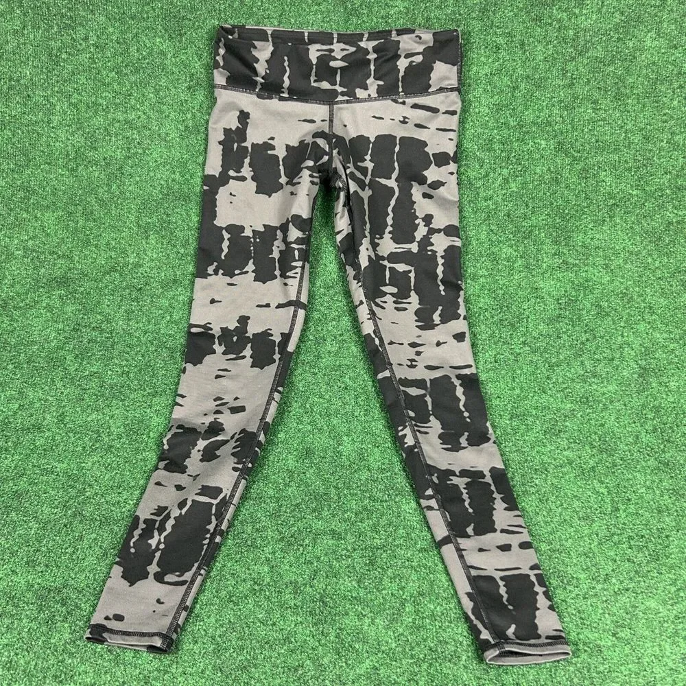 Alo Womens XS Air Brush Tie Dye Full Length Leggings Black‎ Gray